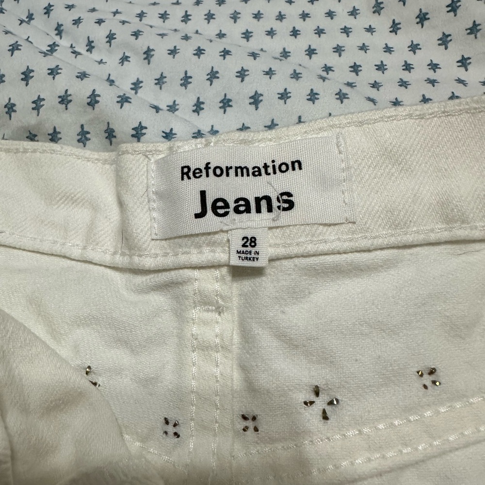 Reformation Cream Shirts with Subtle Stud Embellishments